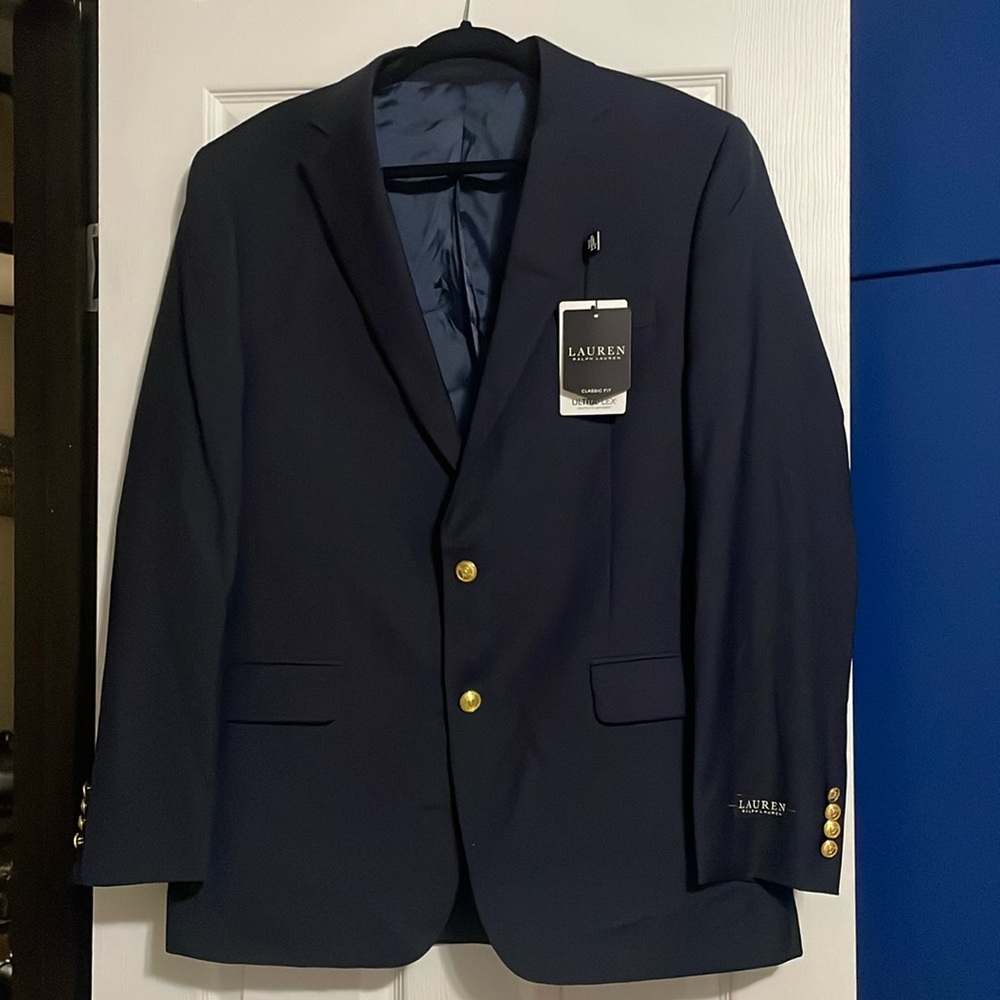 New Ralph Lauren Navy Blue Blazer 42 Long
